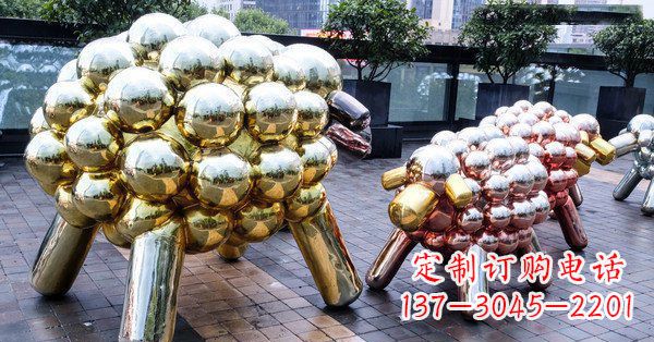 沈阳不锈钢动物雕塑肖恩的小羊