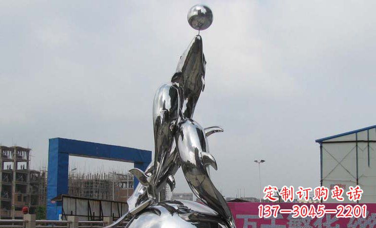 沈阳不锈钢海豚雕塑海洋之美的象征