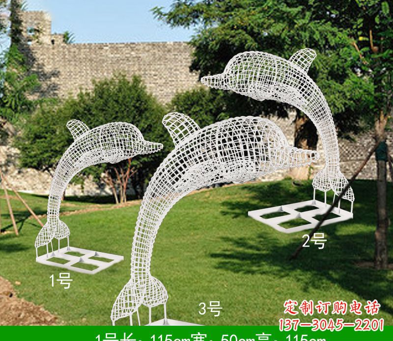 沈阳不锈钢海豚组合雕塑精美的艺术品