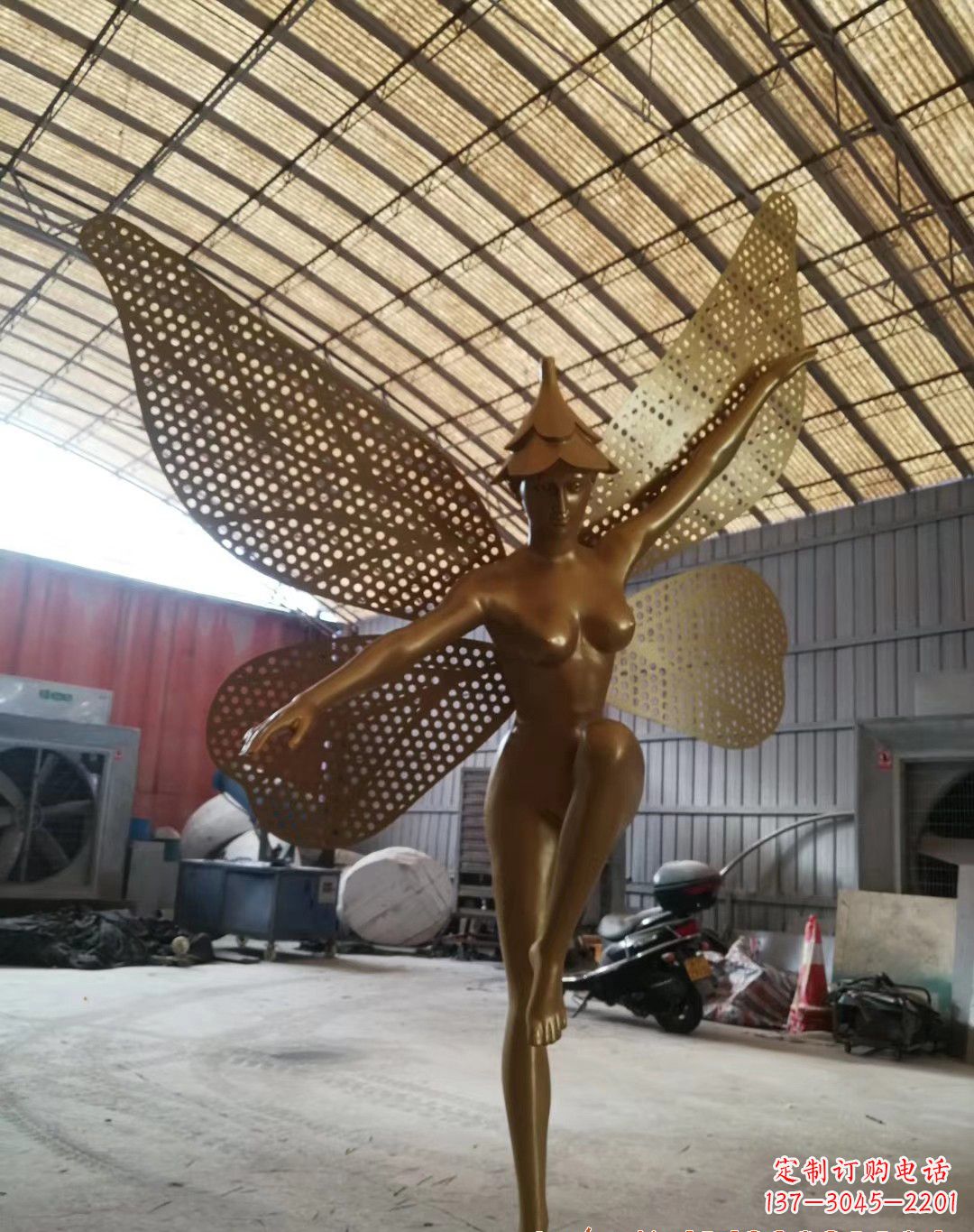 沈阳不锈钢蝴蝶仙子雕塑精美的美丽之作