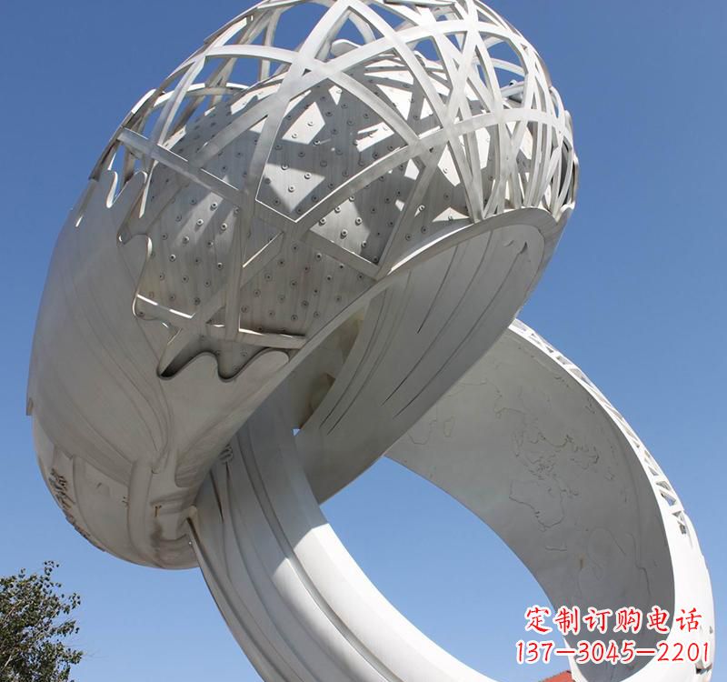 沈阳不锈钢户外婚庆戒指雕塑婚礼永恒的记忆