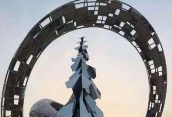 沈阳不锈钢松树祥云雕塑