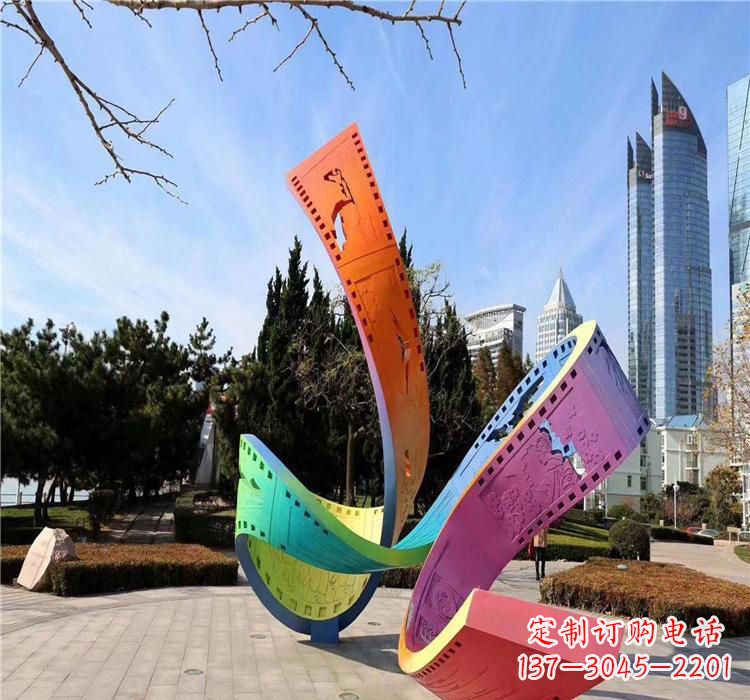 沈阳波浪状的不锈钢胶卷雕塑
