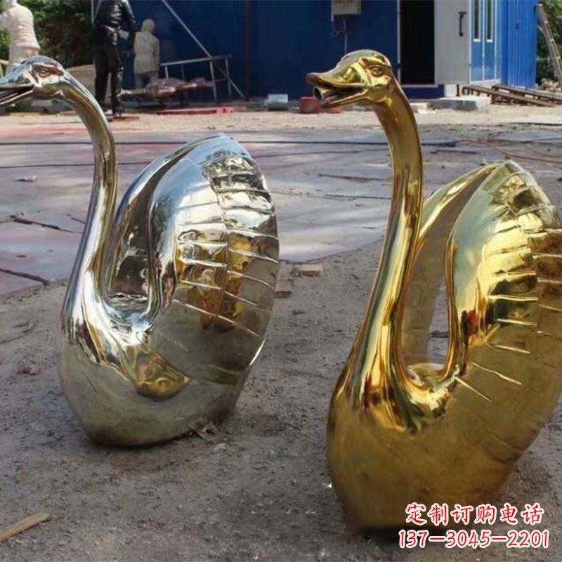 沈阳不锈钢天鹅雕塑精美而绚丽