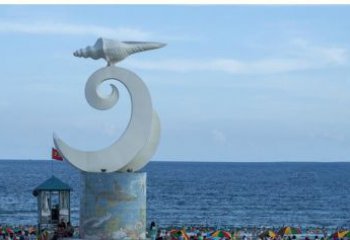 沈阳海浪与海螺雕塑的结合——不锈钢景区的美景