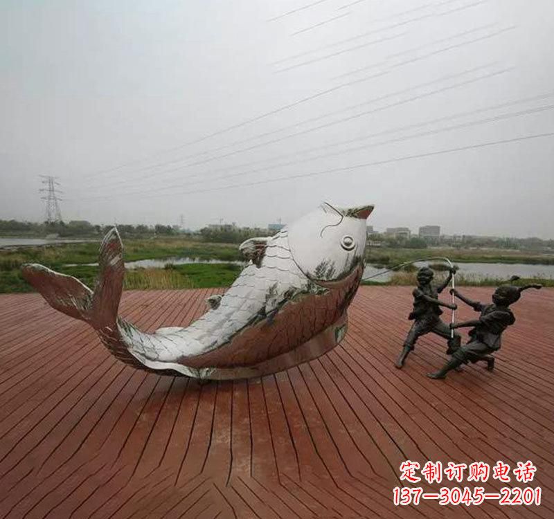 沈阳不锈钢鲤鱼雕塑传承中国文化