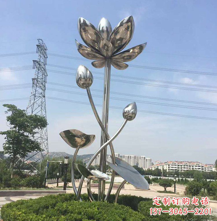 沈阳不锈钢莲花雕塑美丽的象征