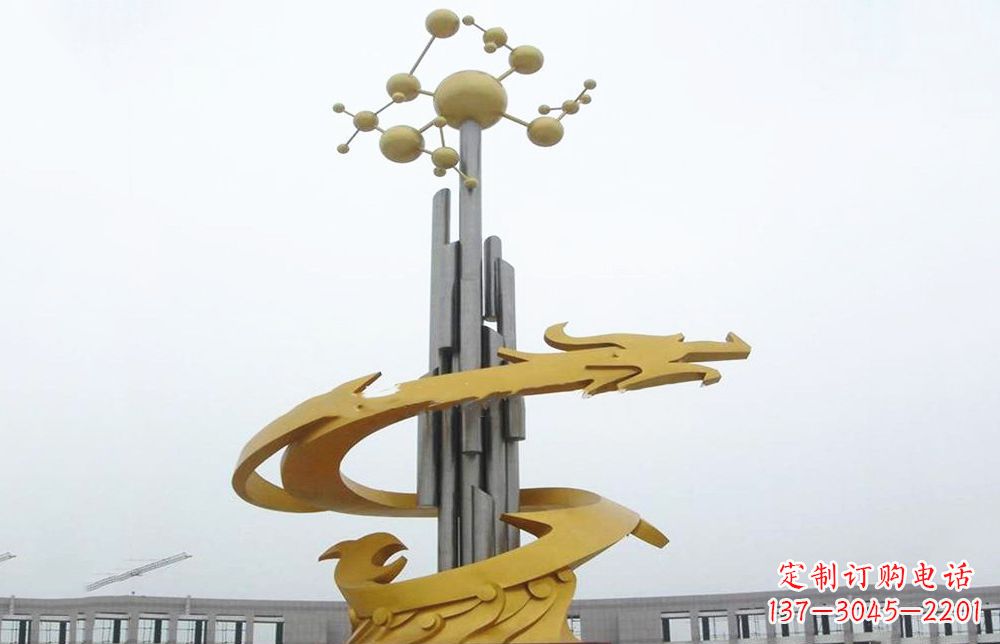 沈阳龙雕塑——点缀不锈钢城市景观