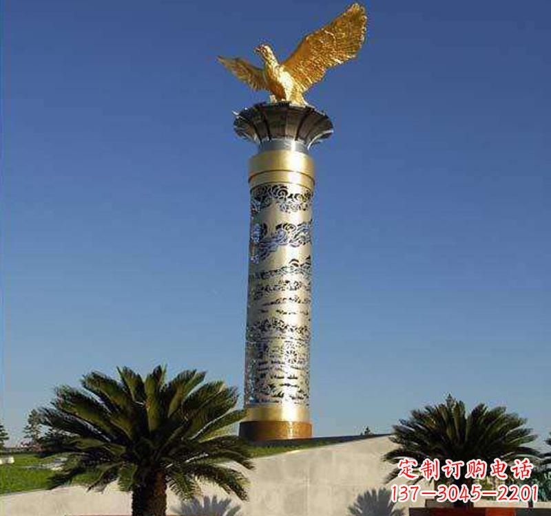 沈阳不锈钢龙柱雕塑把神秘的传统融入现代