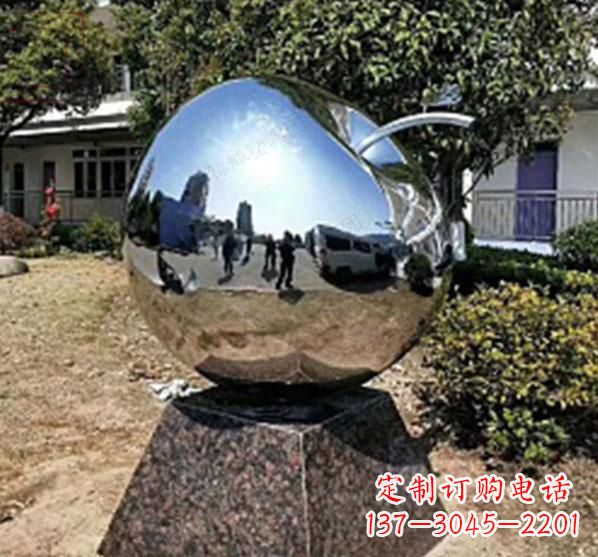 沈阳不锈钢蚂蚁滚苹果雕塑艺术与科技的完美结合