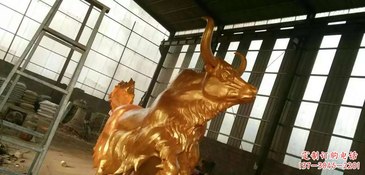 沈阳精美不锈钢牦牛钛金雕塑