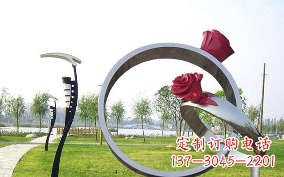 沈阳不锈钢玫瑰花戒指精致雕塑之美