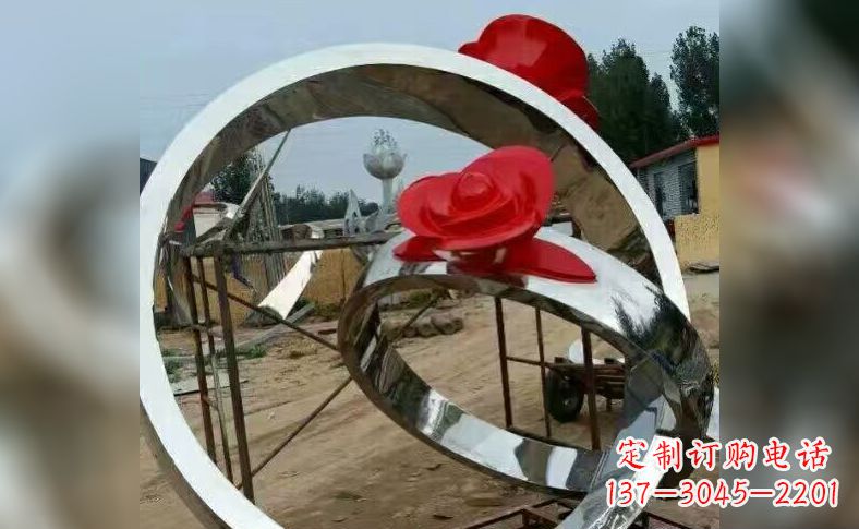 沈阳不锈钢玫瑰花戒指雕塑