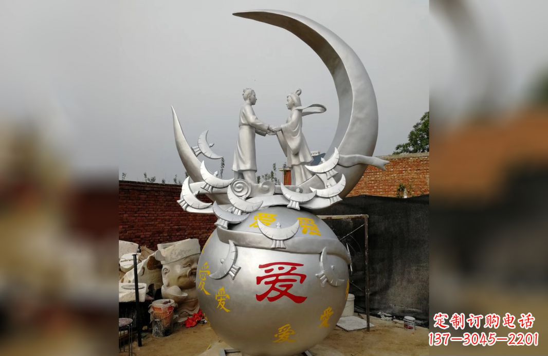 沈阳不锈钢牛郎织女雕塑爱情永存
