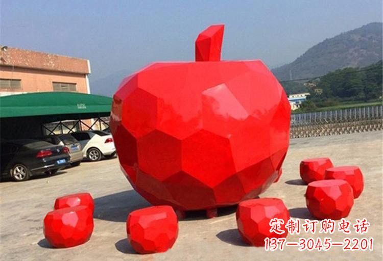 沈阳不锈钢喷漆苹果雕塑