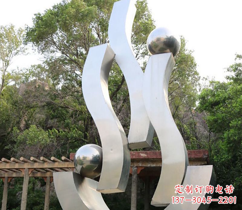 沈阳景观雕塑现代不锈钢飘带