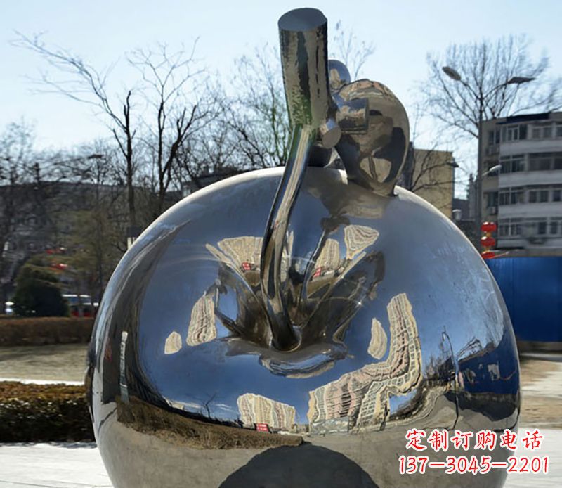 沈阳不锈钢苹果镜面雕塑精美绝伦
