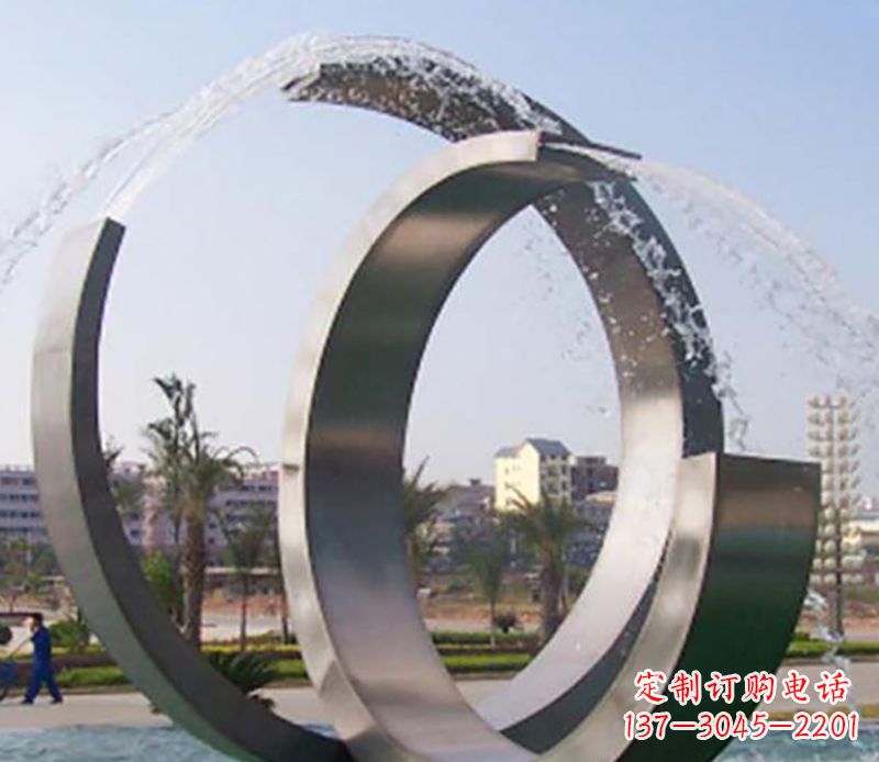 沈阳不锈钢情侣戒指雕塑象征爱情的永恒之物