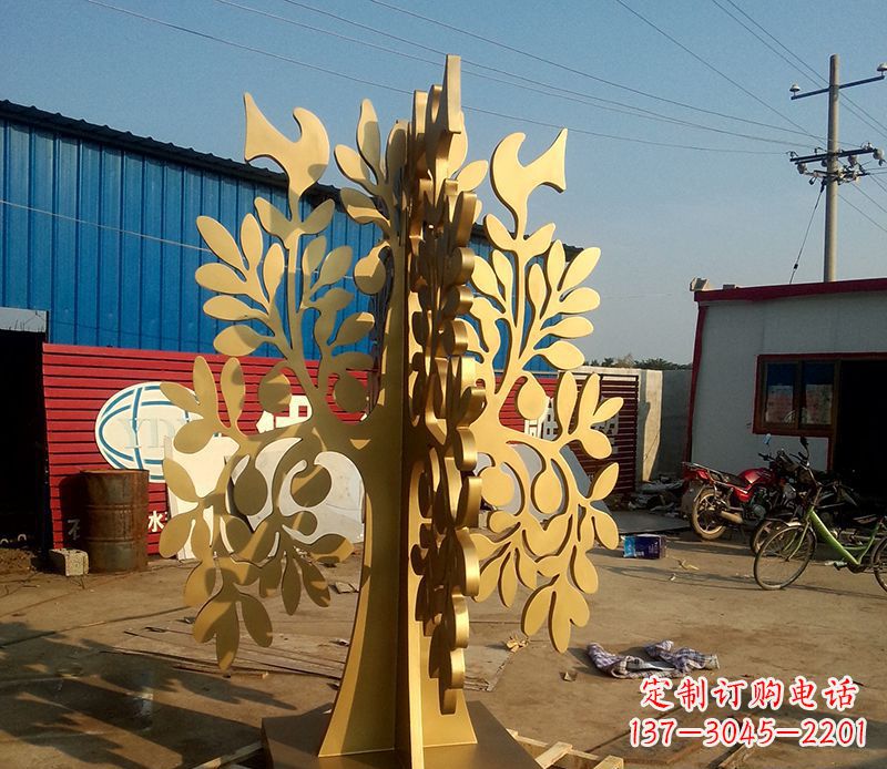 沈阳不锈钢树叶园林景观雕塑——美妙绝伦的艺术之作