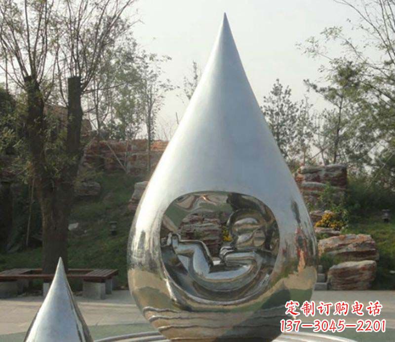 沈阳不锈钢水滴雕塑精致简约的艺术之美