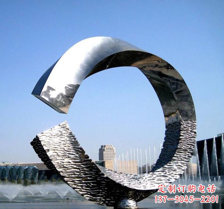 沈阳不锈钢水景圆环雕塑艺术与美的结合