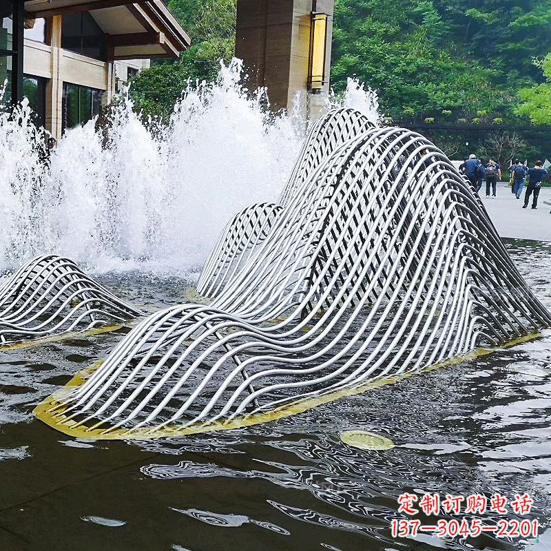 沈阳不锈钢网格制作的假山雕塑