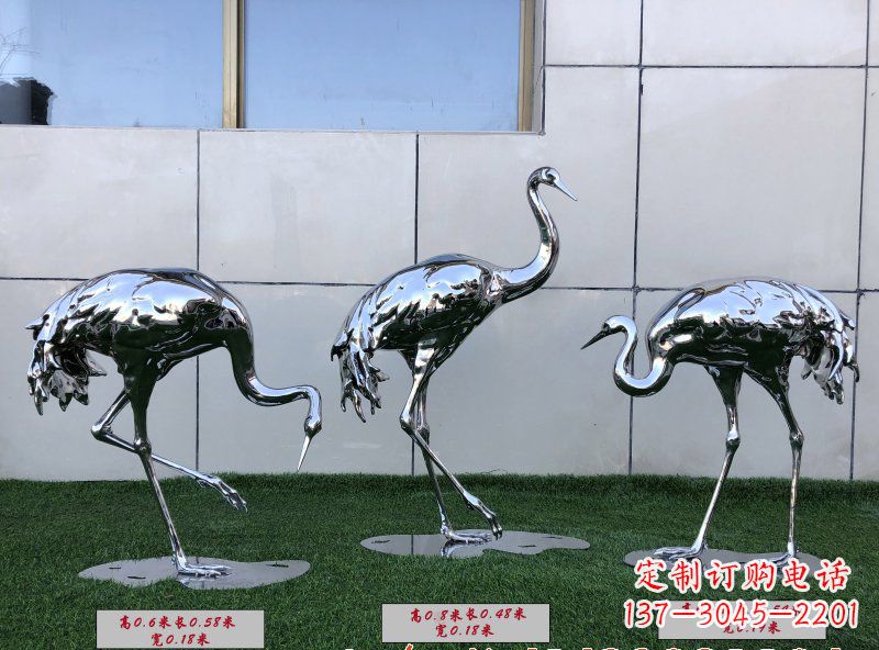 沈阳不锈钢仙鹤雕塑传承中国古典美感