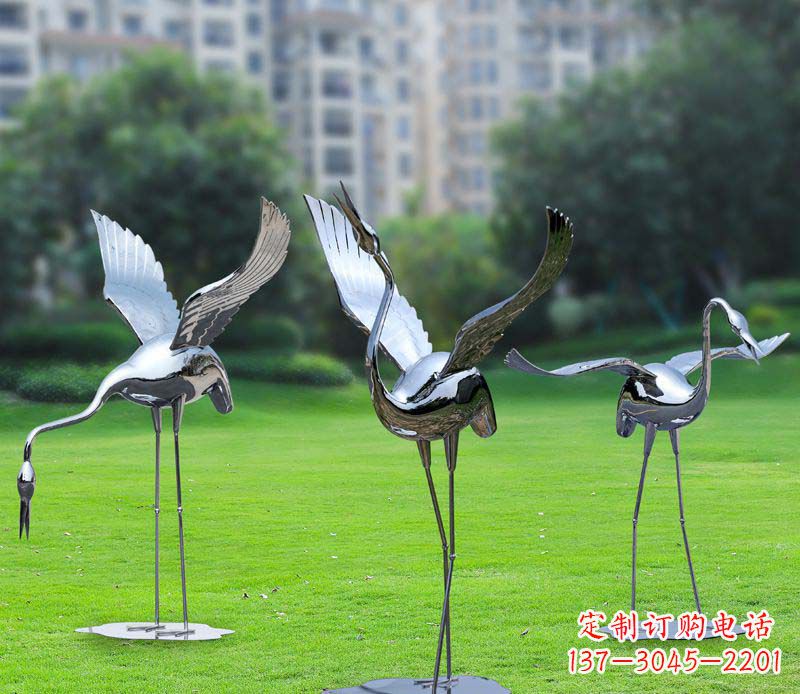 沈阳不锈钢仙鹤雕塑展现传统文化风采