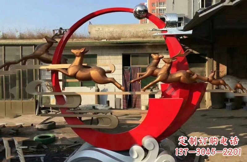 沈阳不锈钢制作的梅花鹿雕塑