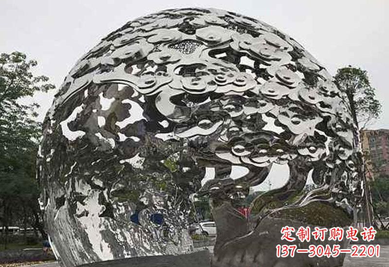 沈阳不锈钢祥云镂空球拱门雕塑
