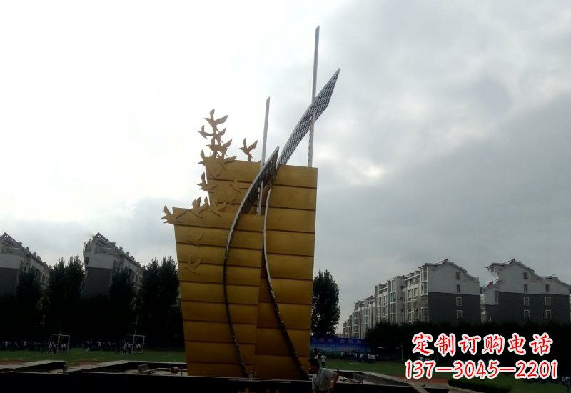 沈阳不锈钢校园帆船雕塑引领新时代