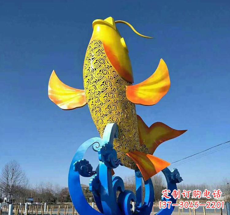 沈阳不锈钢艺术鲤鱼雕塑艺术之美与生活之灵