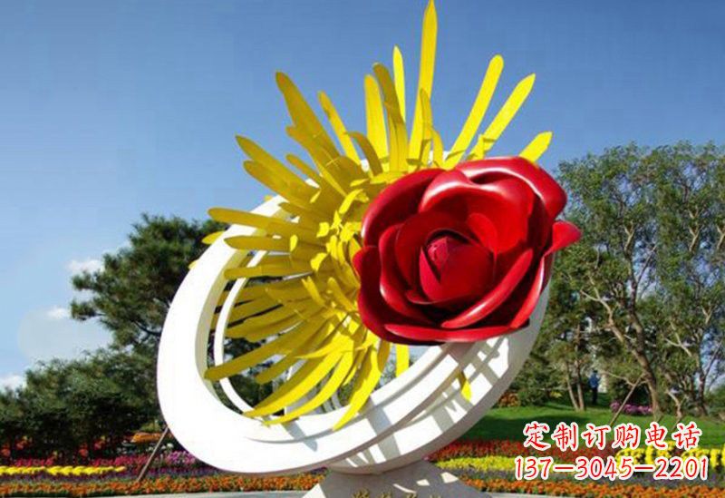 沈阳不锈钢玫瑰花雕塑——给城市景观带来美丽