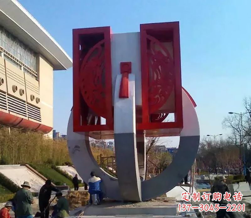 沈阳不锈钢圆环雕塑象征着永恒的美