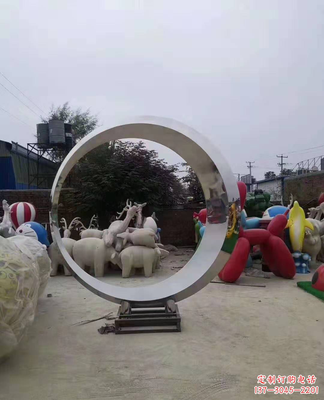 沈阳不锈钢圆环雕塑,点缀环境美景