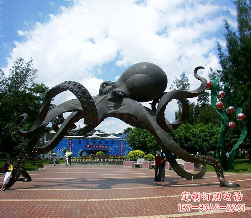 沈阳不锈钢章鱼雕塑精美艺术品