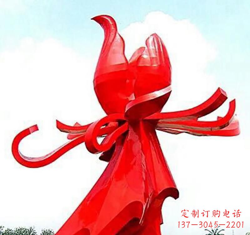 沈阳不锈钢玫瑰雕塑,传递爱与和平