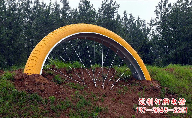 沈阳不锈钢自行车雕塑——景观美化的象征