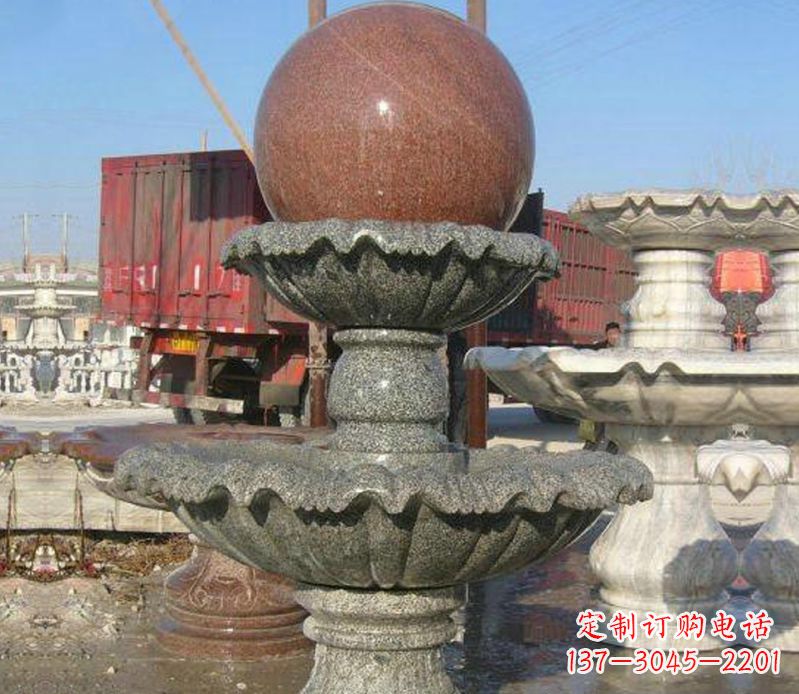 沈阳财源滚滚石雕风水球喷泉雕塑 (5)