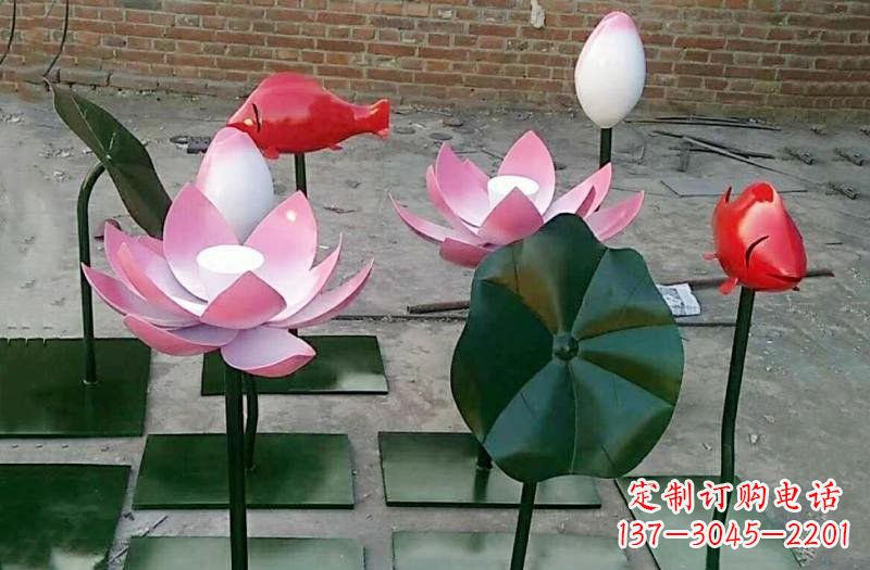 沈阳彩色不锈钢鲤鱼雕塑传承古典文化的艺术之作