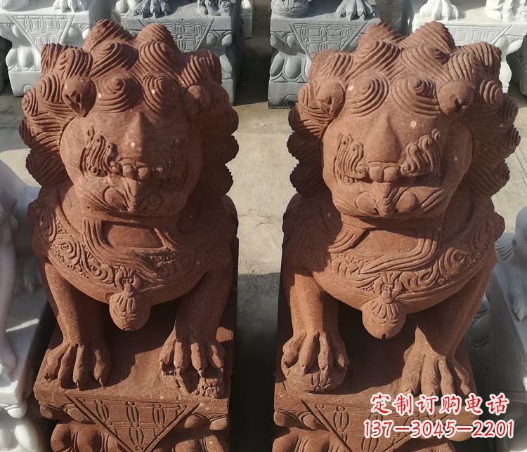 沈阳踩球狮子门口镇宅石雕