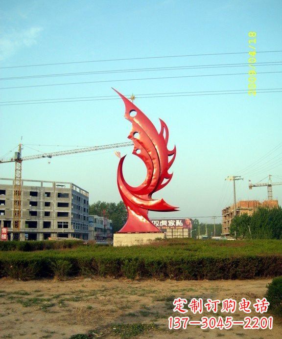 沈阳不锈钢凤凰雕塑传承传统文化的艺术精品