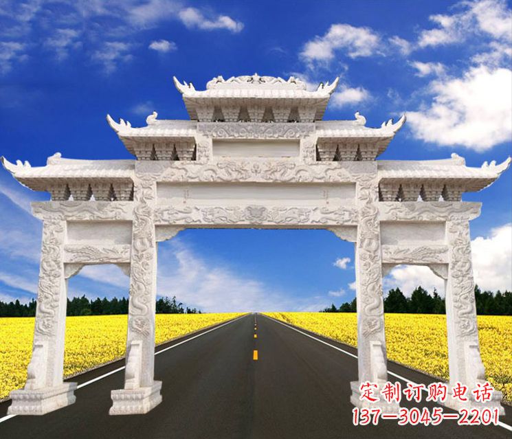 沈阳城市建筑牌楼石雕