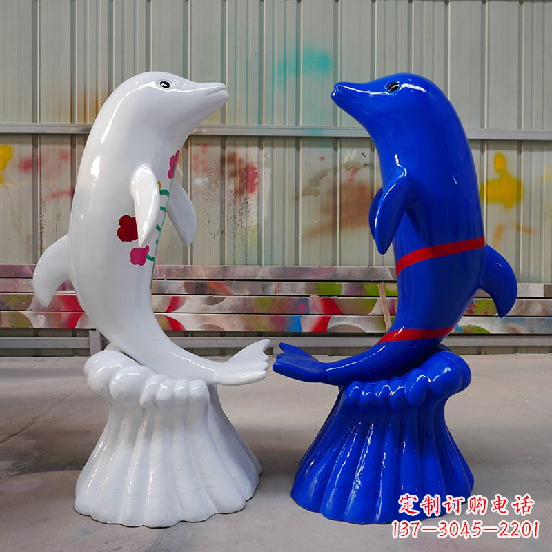 沈阳海豚雕塑美丽的景观装置