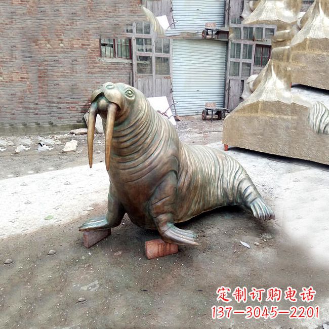 沈阳纯铜海豹雕塑