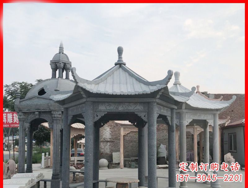 沈阳六角凉亭石雕