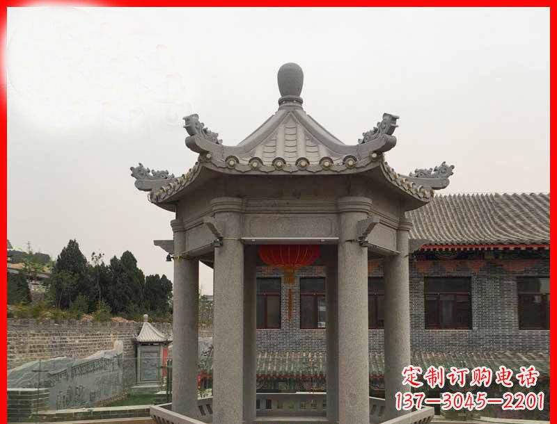 沈阳大理石六角凉亭石雕
