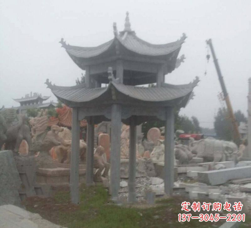 沈阳大理石六角凉亭石雕,精美绝伦