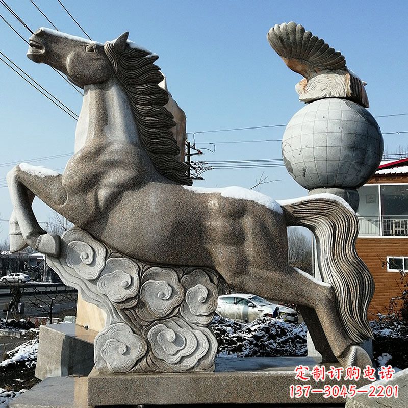 沈阳大理石马踏祥云雕塑