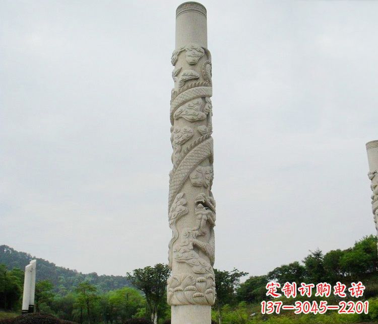 沈阳大理石盘龙柱雕塑